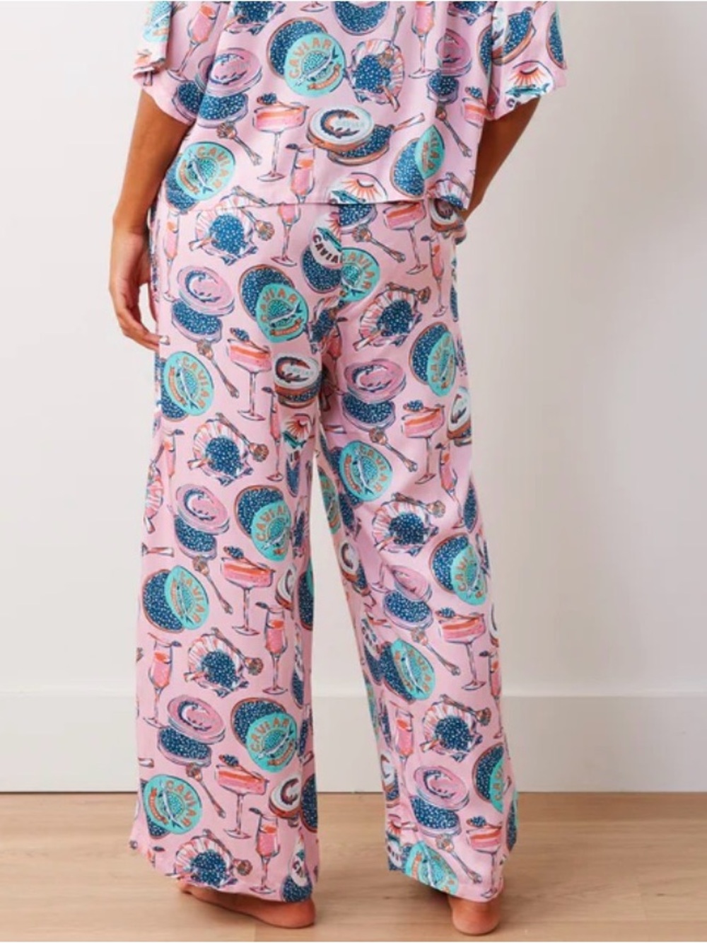 Printfresh Champagne Caviar Pajama Pants Bottoms Pink Size XS Celebration
